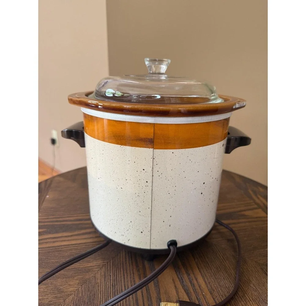 Vintage Rival Crock-Pot 3150 Stoneware Slow Cooker w/ Box, Cookbook & Manual Set